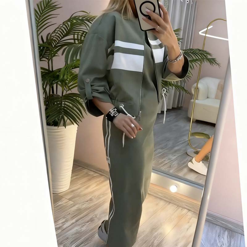 🔥Hot Sale: 50% Off-Women's Stand Collar Jacket & Dress Set