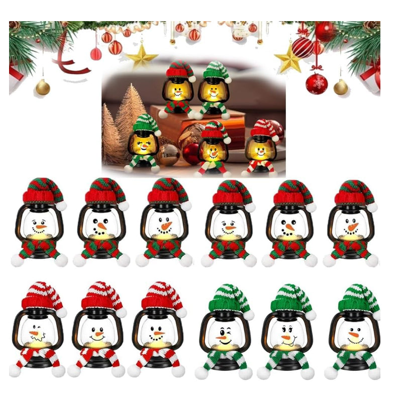 🔥LAST DAY SALE 50% OFF⛄Christmas Decoration Mini Snowman Lantern with Hats and Scarves