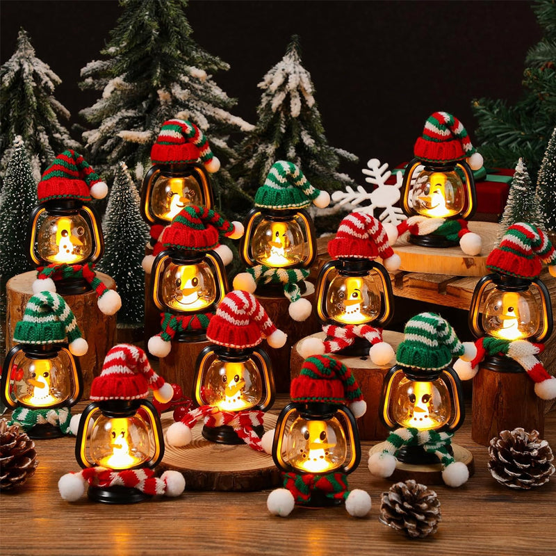 🔥LAST DAY SALE 50% OFF⛄Christmas Decoration Mini Snowman Lantern with Hats and Scarves