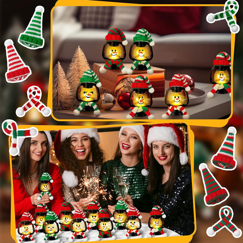 🔥LAST DAY SALE 50% OFF⛄Christmas Decoration Mini Snowman Lantern with Hats and Scarves