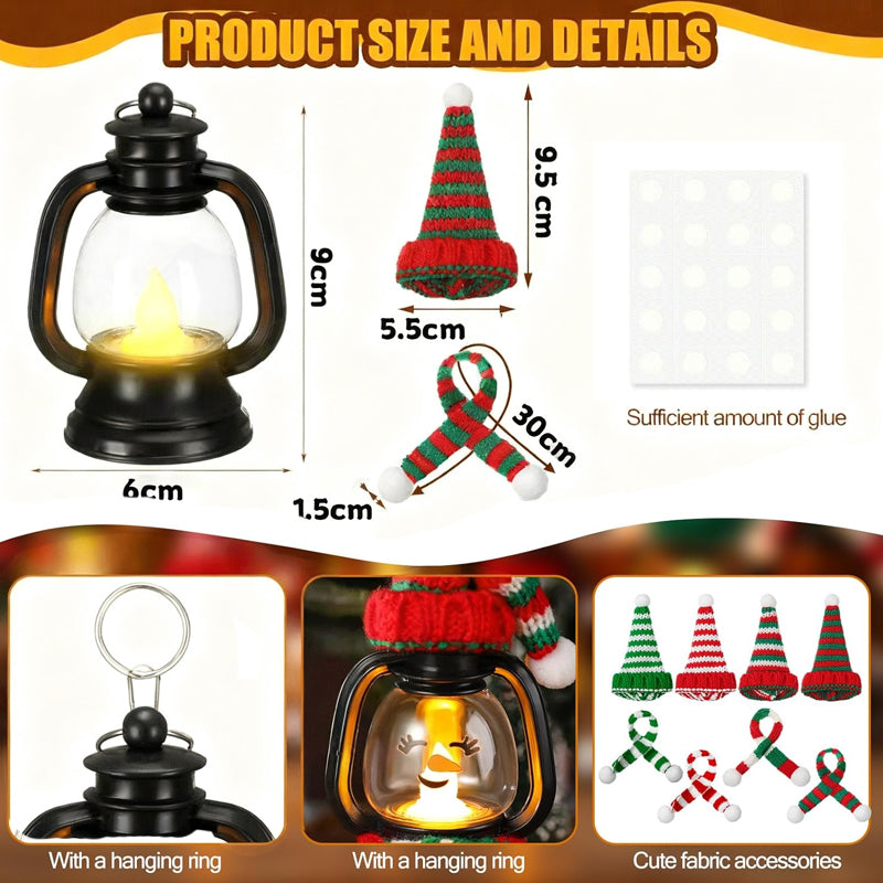 🔥LAST DAY SALE 50% OFF⛄Christmas Decoration Mini Snowman Lantern with Hats and Scarves