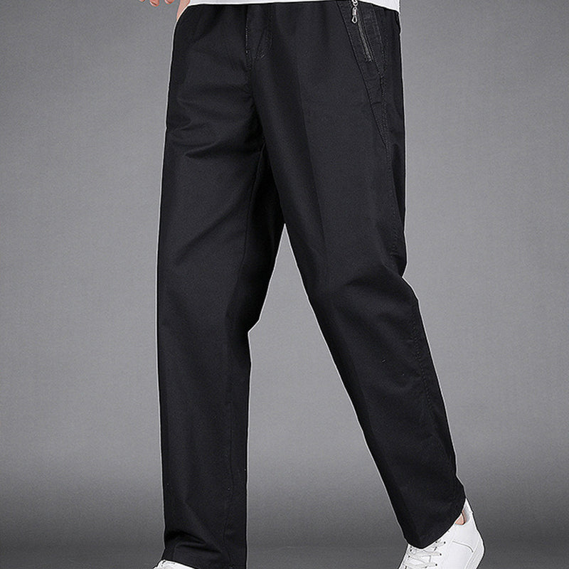 Men's Drawstring Cargo Pants with Zipper Pockets