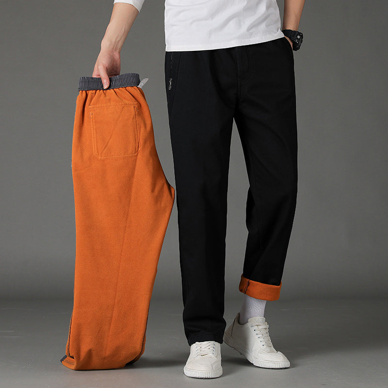 Men's Drawstring Cargo Pants with Zipper Pockets