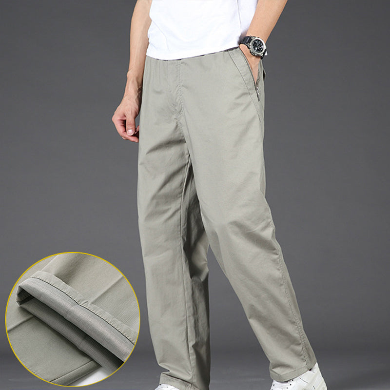 Men's Drawstring Cargo Pants with Zipper Pockets