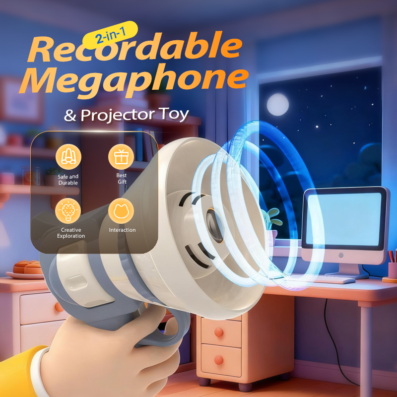 2-in-1 Recordable Megaphone & Projector Toy