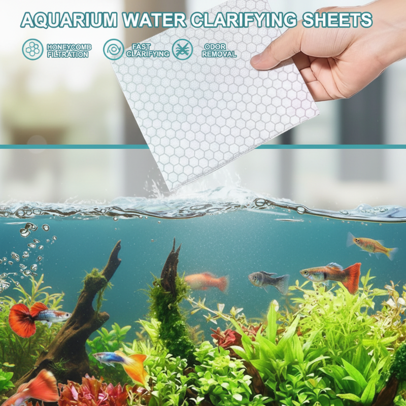 🐠 BUY 1 GET 1 FREE! ✨ AQUARIUM CLARIFYING SHEETS - Crystal Clear Water in 24 Hours, Removes Odors and Impurities, Safe for All Fish and Plants 🌿🔮