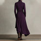 Women's Elegant High-Neck Asymmetrical Draped Maxi Dress