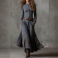 Vintage Stand Collar Button-Down Swing Dress