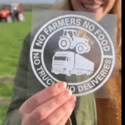 ⚡⚡ 50% OFF!!! 🚜🔥 Vehicle Decal: 🌾 No Farmers, No Food – No Trucks, No Deliveries 🚛