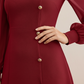 Elegant Long Sleeve Dress with Asymmetrical Button Detail