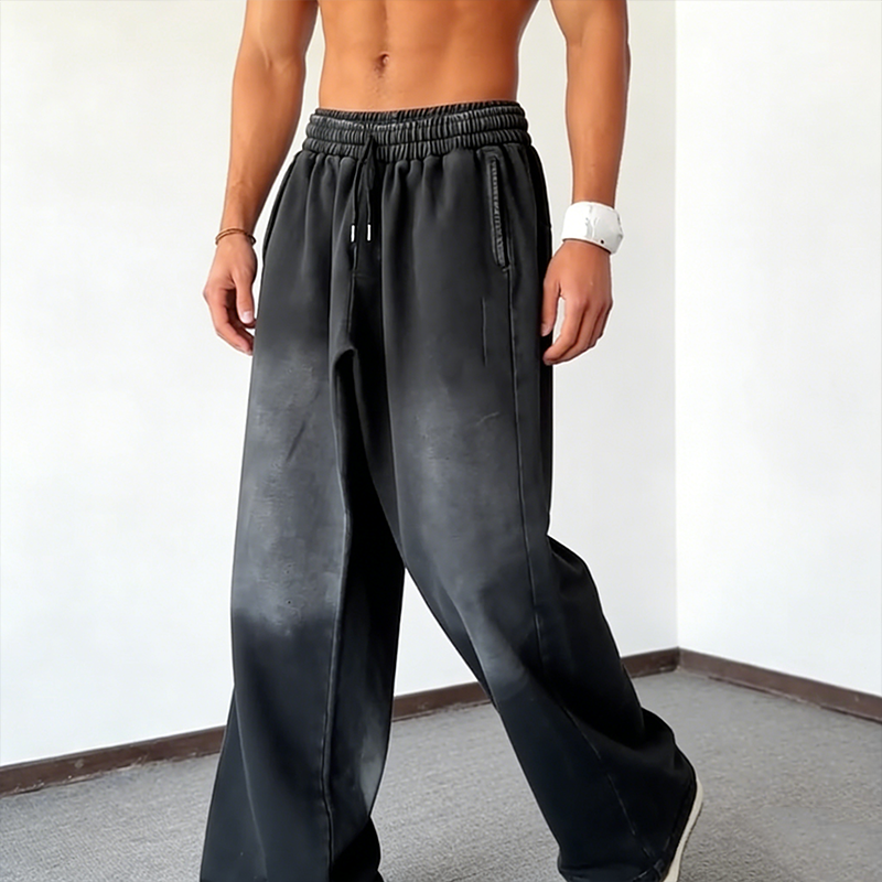 Men's Wide-Leg Drawstring Casual Pants