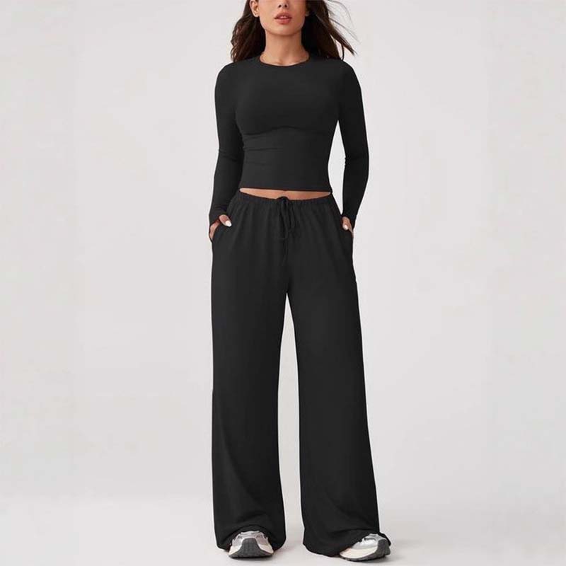 📢📢 60% OFF🔥 | Women's Chic Crop Top & Wide-Leg Drawstring Pants Set
