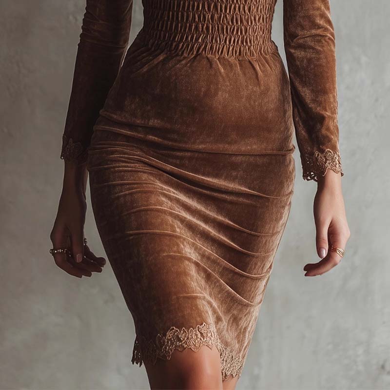 Women's Elegant Pleated Cinched Dress