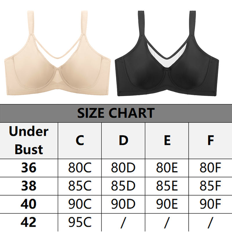 ⏰LAST DAY 65% OFF 💐Women's Elegant Sheer Full Coverage Plus Size Bra, Breathable Mesh Large Size Lingerie, Support Comfort Everyday Bra