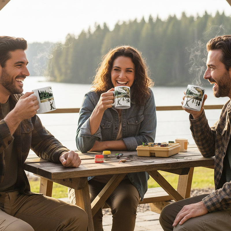 Ceramic Fishing Themed Coffee Mug