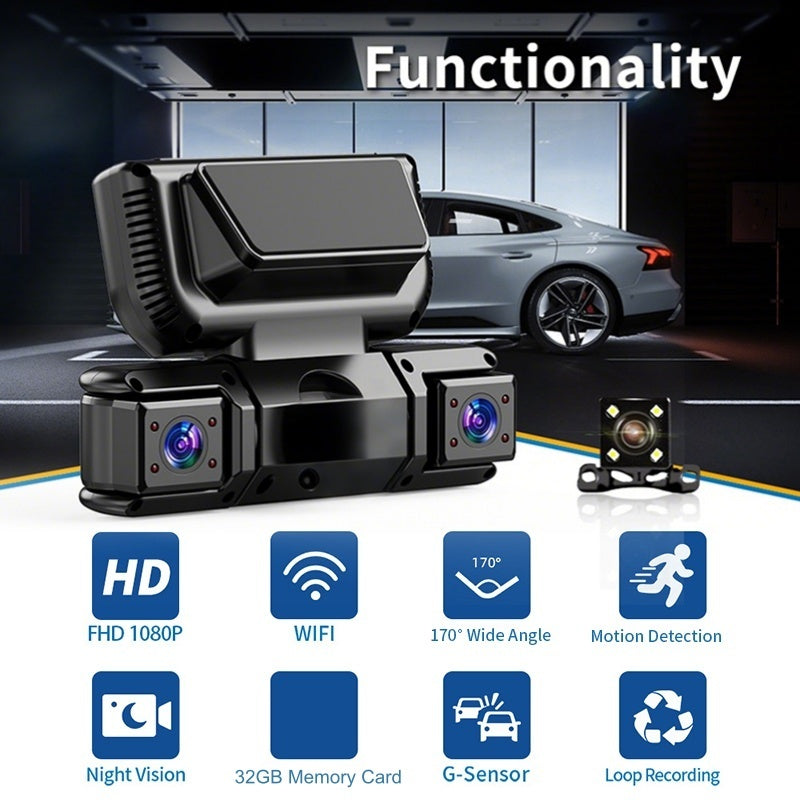 🔥HOT SALE NOW🚗 360° all-around protection—drive with confidence, worry-free recording! ✨4-Channel 360° Dash Cam