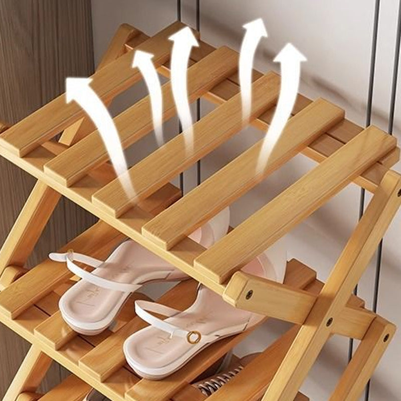 📢📢50%  OFF !! ⏰Durable Foldable Bamboo Shoe Rack