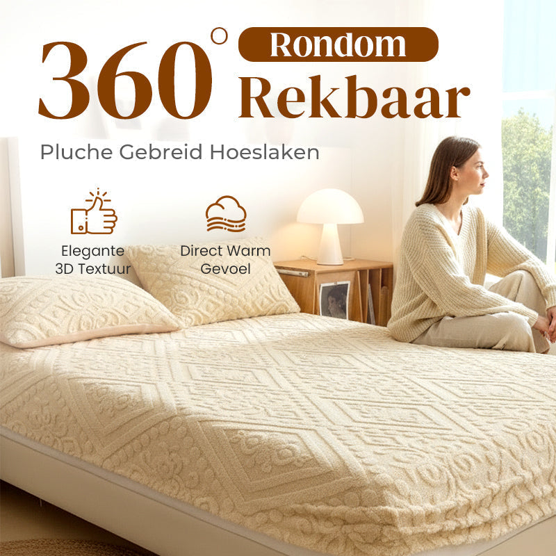 360° All-Around Stretch Plush Knit Fitted Sheet
