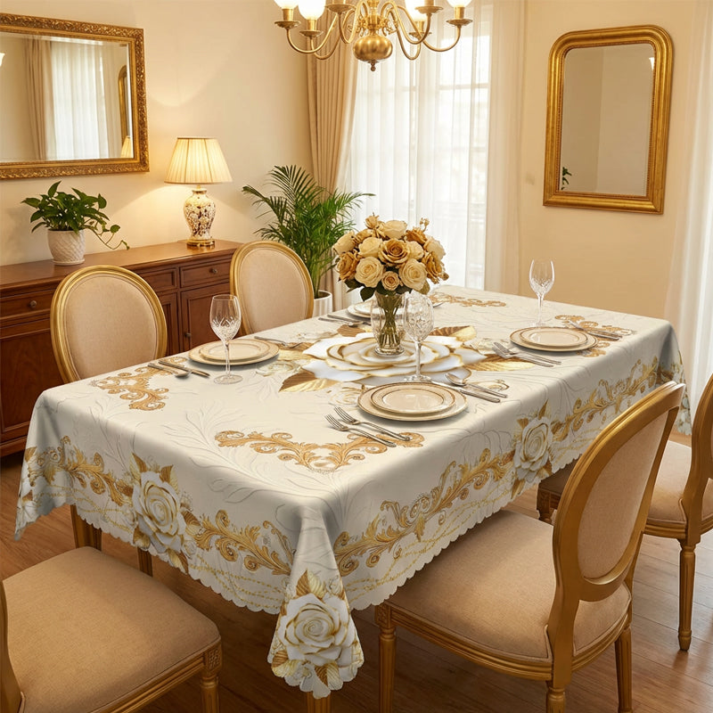 ✨🔥Waterproof Gold Rose Tablecloth🌸