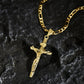 ⏳Time-Limited Special⏰Gold Crucifix Necklace – Detailed INRI Motif, Adjustable Figaro Chain & Hypoallergenic Finish 💛