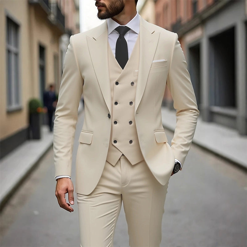 👔 50% OFF NOW! 🕴️ Men's Slim-Fit 3-Piece Suit Set – Tailored Fit, Premium Fabric & Perfect for Formal Occasions 🤵
