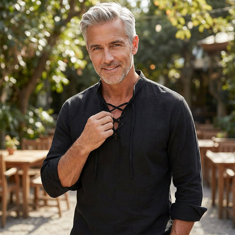 ⏳Time-Limited Special⏰Plain Linen-Cotton Blend Shirt for Men – Breathable & Lightweight, Relaxed Fit & Versatile Style 🌿