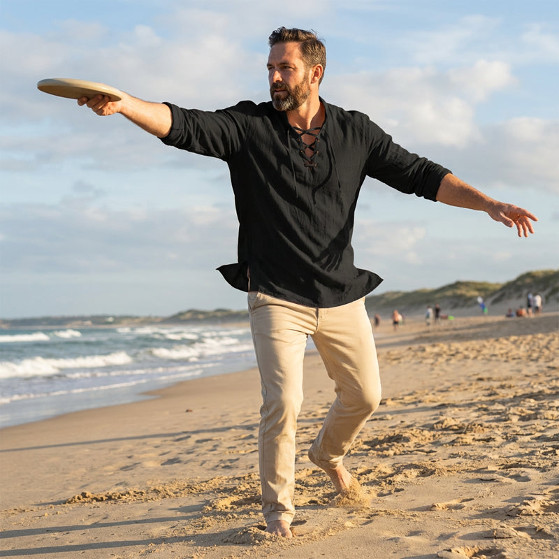 ⏳Time-Limited Special⏰Plain Linen-Cotton Blend Shirt for Men – Breathable & Lightweight, Relaxed Fit & Versatile Style 🌿