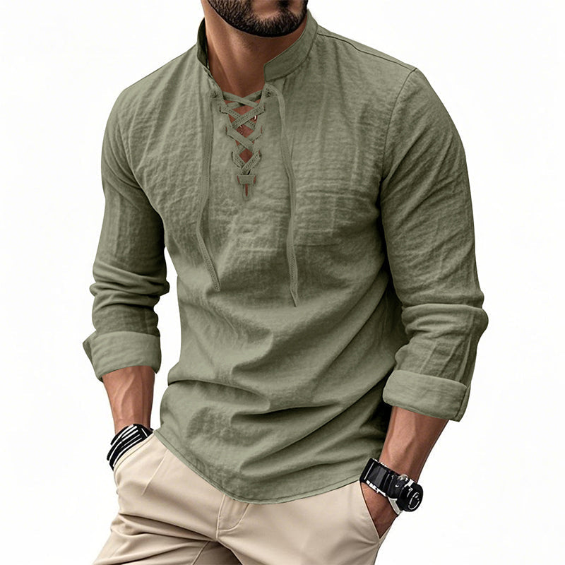 ⏳Time-Limited Special⏰Plain Linen-Cotton Blend Shirt for Men – Breathable & Lightweight, Relaxed Fit & Versatile Style 🌿