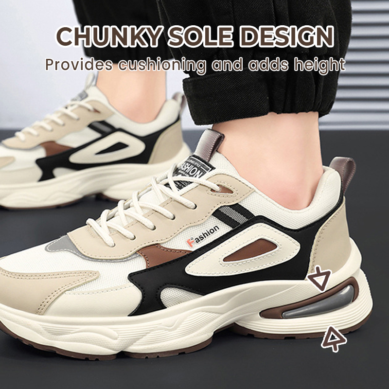 Men's Chunky Platform Sneakers with Breathable Mesh