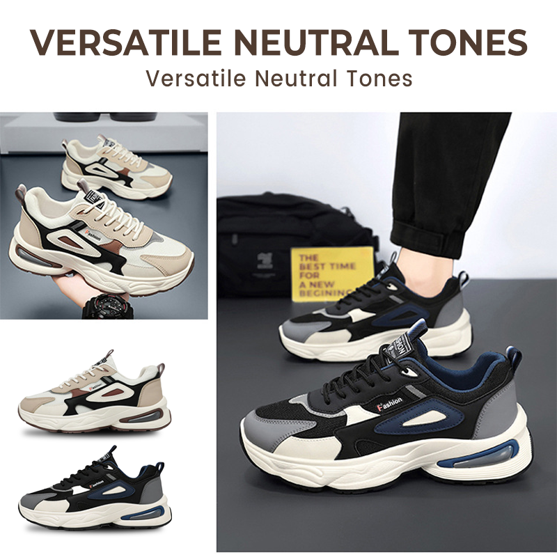 Men's Chunky Platform Sneakers with Breathable Mesh