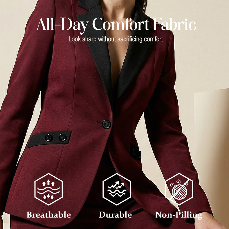 Modern Formal Suit Set with Straight-Leg Pants
