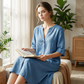 Women's Casual V-Neck Linen Shirt Dress