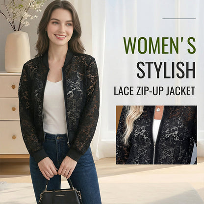🔥New Arrivals & Special Offers-Women's Lightweight Lace Zip-Up Jacket