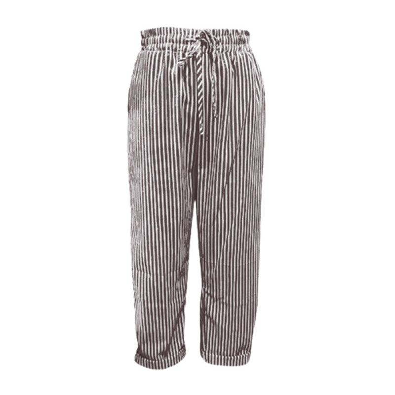 💕What should I wear tomorrow?💕Striped linen cotton trousers for women