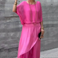 💋LAST DAY SALE 50% OFF💃Loose Top & Slit Wide-Leg Pants Chiffon 2-Piece Set