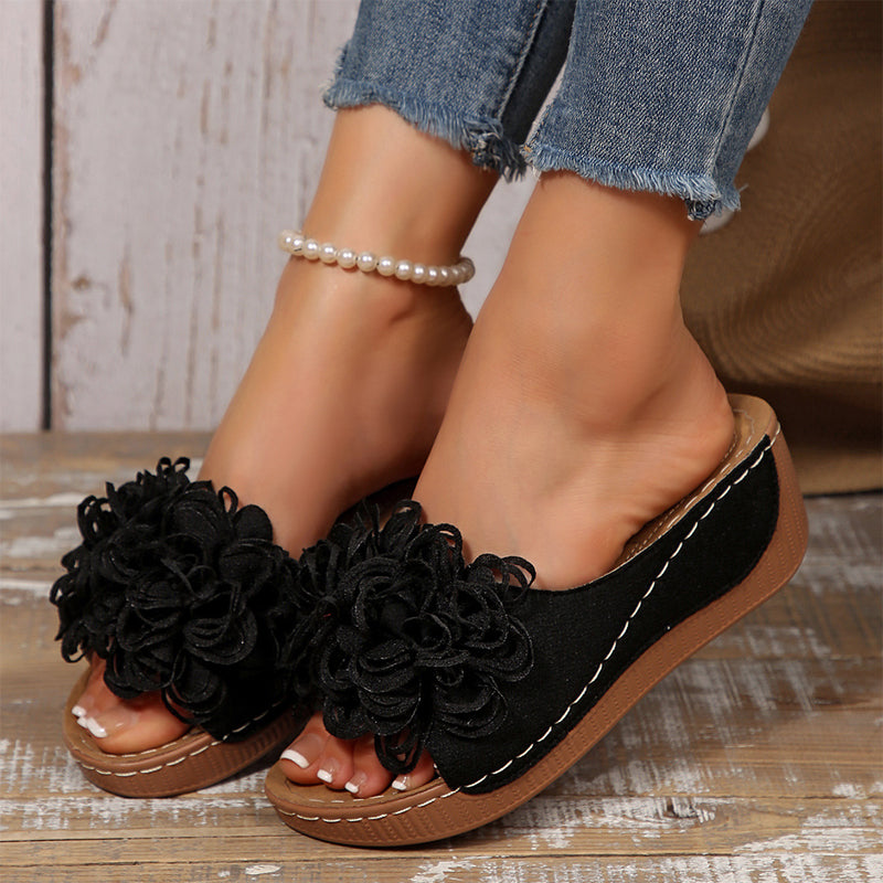 ✨Women's Floral Appliqué Wedge Sandals 👡Step Into Summer With Style🌸
