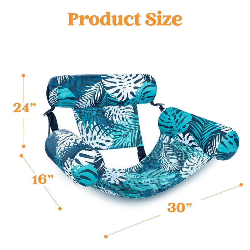 🥳2026 HOT SALE🥳💞30K+ SOLD!🏊‍♂️Tropical Leaf Inflatable Pool Lounger – Ultralight & Compact with Hand or Foot Pump | Durable PVC, Cup Holder – Perfect for Beach, Pool or Garden (Blue/Green)🏖️😎