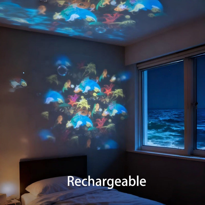 💞60K+ SOLD!🌊 Ocean Wave Projector Light – Dynamic Rotating Aurora, Adjustable Brightness, Rechargeable