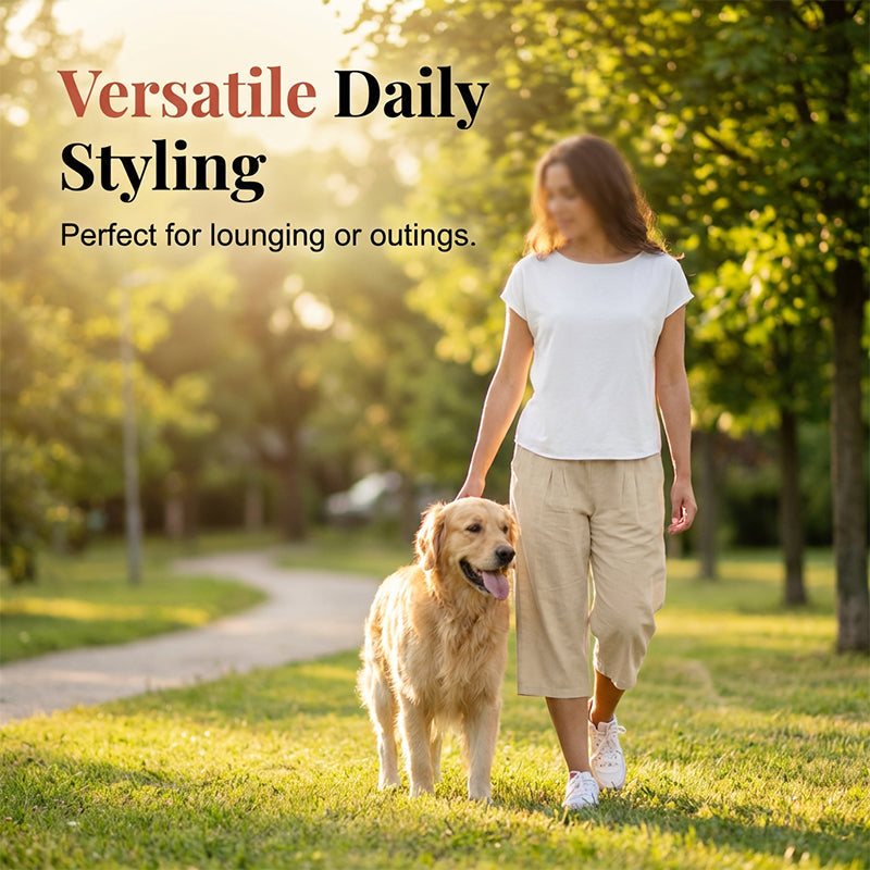 【S-3XL】🍂Lightweight Elastic Waist Crop Pants for Women