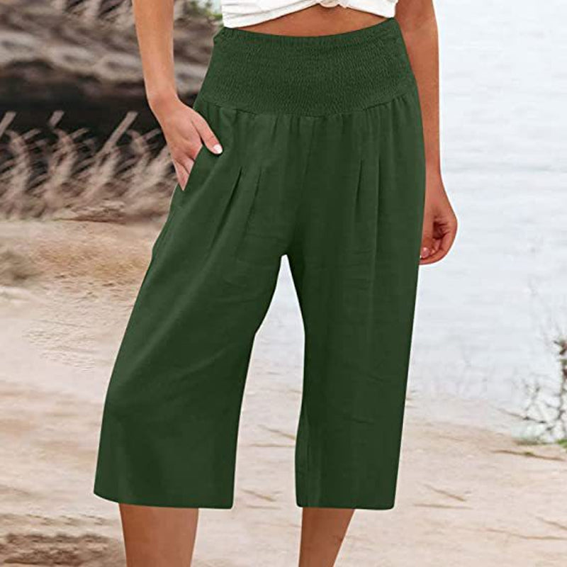 【S-3XL】🍂Lightweight Elastic Waist Crop Pants for Women