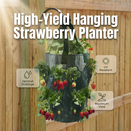 Hanging Strawberry Planter Bag with Side Pockets