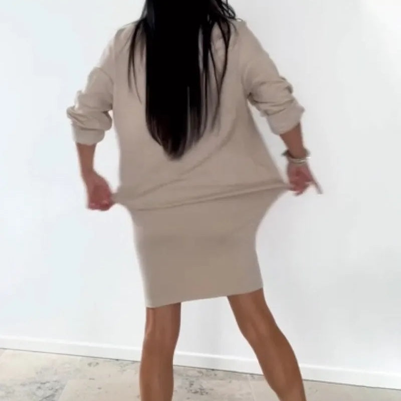 👗 Women's Casual Crewneck Sweatshirt Dress – Cozy Fleece, Loose Fit, Perfect for Daily Wear 🌸✨