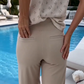 Women's Stretchy Wide-Leg Capri Pants with Pockets