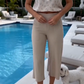 Women's Stretchy Wide-Leg Capri Pants with Pockets