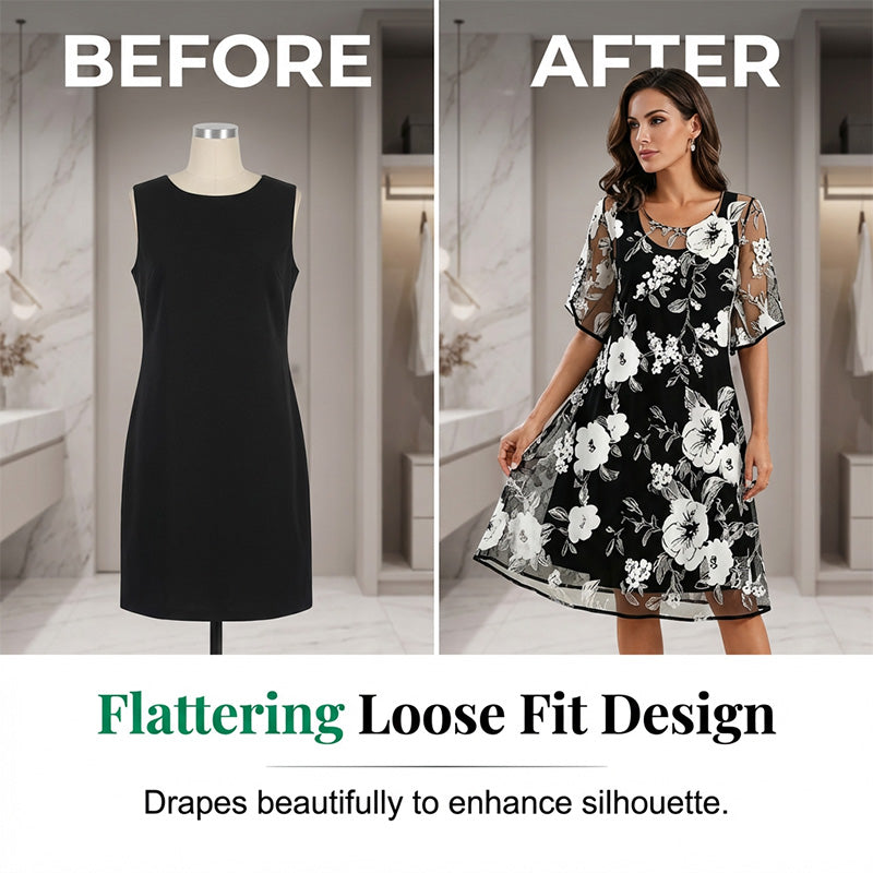 🔥Limited-time offer-Women's Elegant Floral Print Chiffon Dress