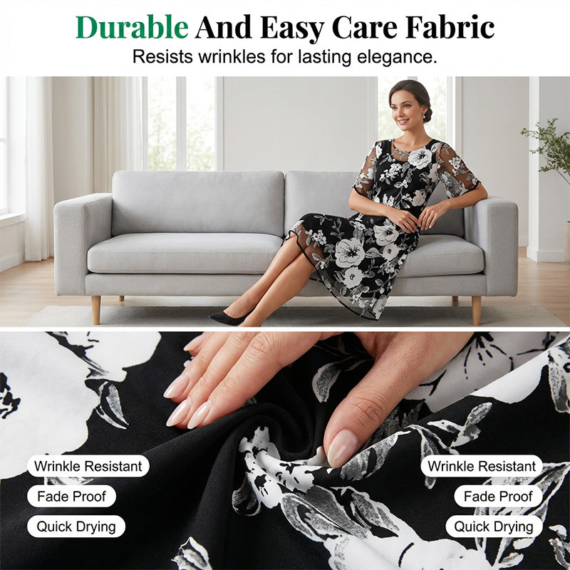 🔥Limited-time offer-Women's Elegant Floral Print Chiffon Dress