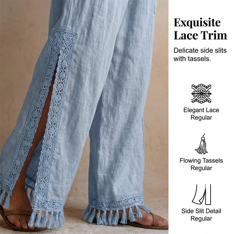 Women's Vintage-Inspired Drawstring Wide-Leg Pants