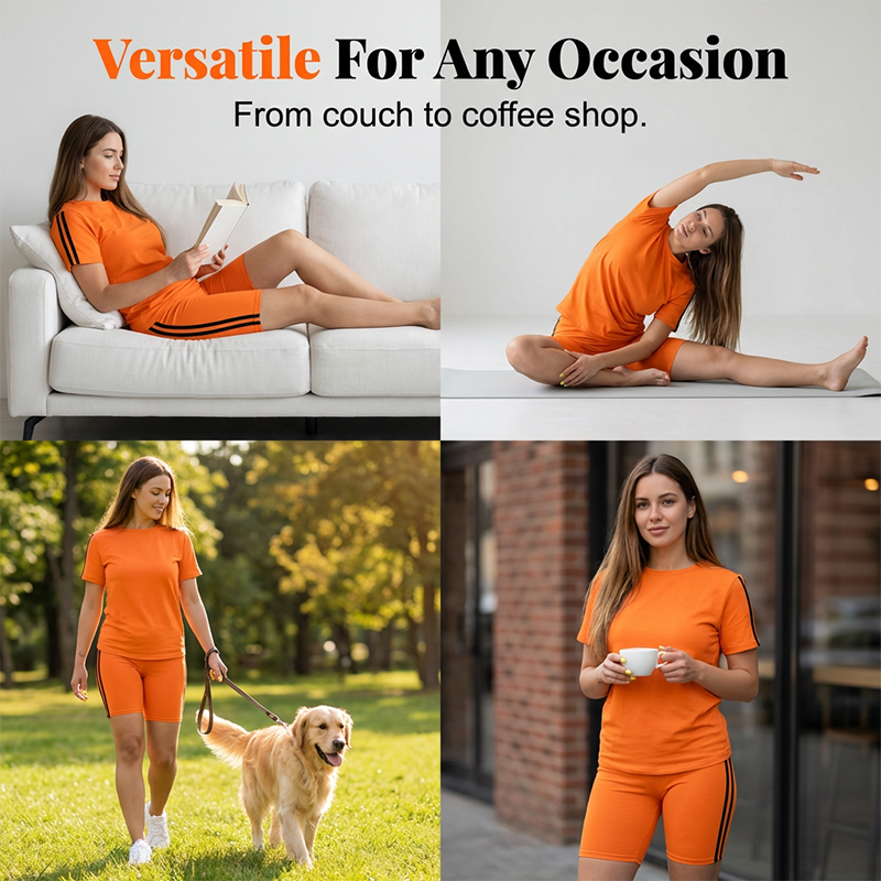 🔥New Arrivals & Special Offers-Women's Casual Short-Sleeve Top and Shorts Set