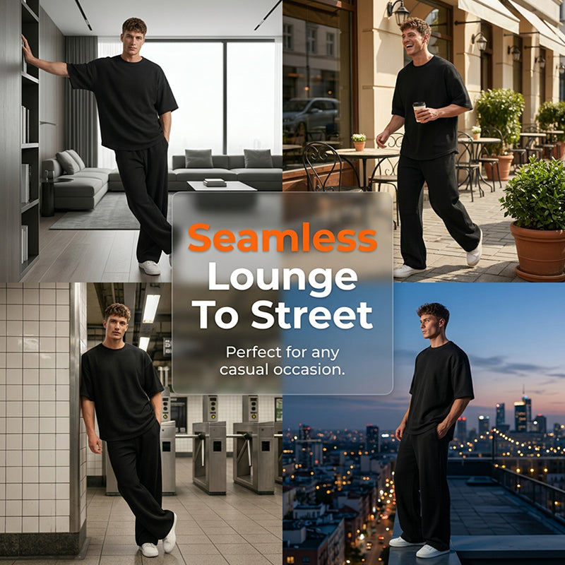 🎁2026 New Arrivals 50% OFF💥Men's T-Shirt & Wide-Leg Pants 2-Piece Set