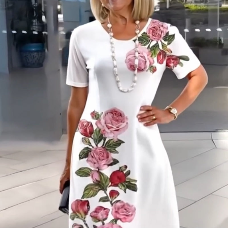 Rose Bloom Short Sleeve Dress